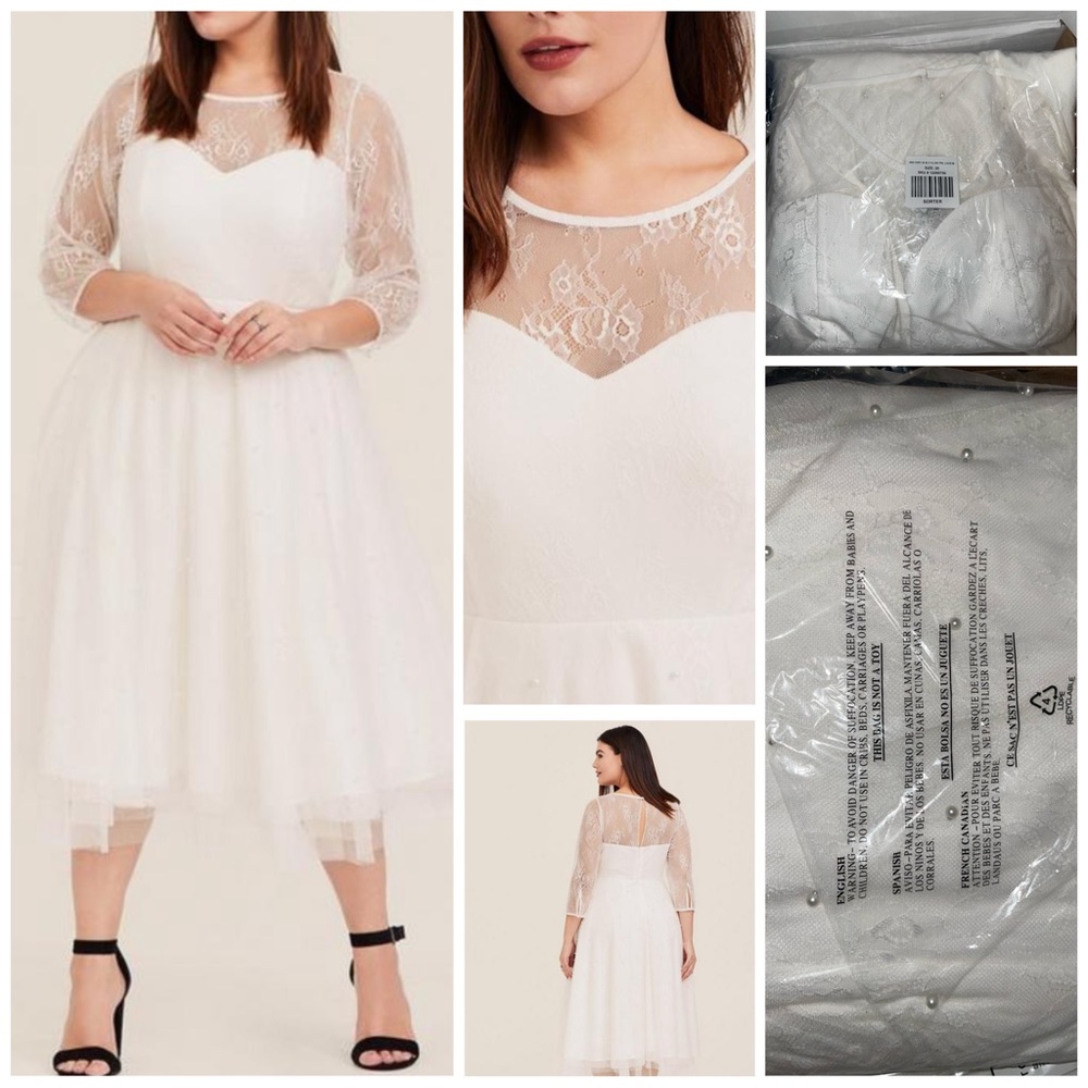 Torrid Ivory lace illusion Midi dress- Special Occassion